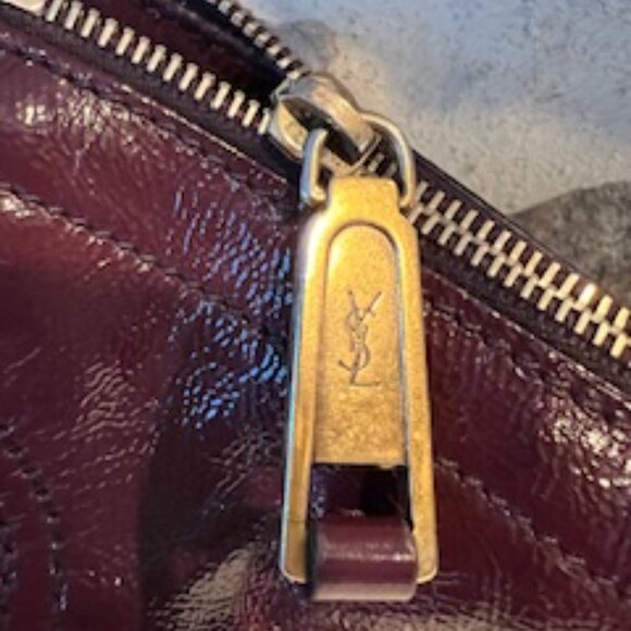 Yves Saint Laurent Rive Gauche Burgundy Patent Leather Sac Downtown Tote - Picture 10 of 14
